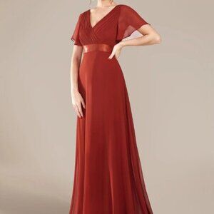 Ever Pretty maroon bridesmaid prom maxi dress. Size 10.